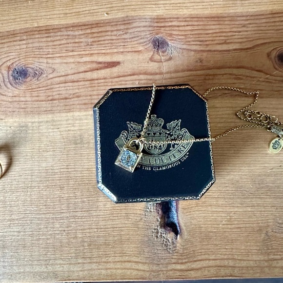 Juicy Couture Jewelry - Juicy Couture Gold Necklace with Lock Pendant